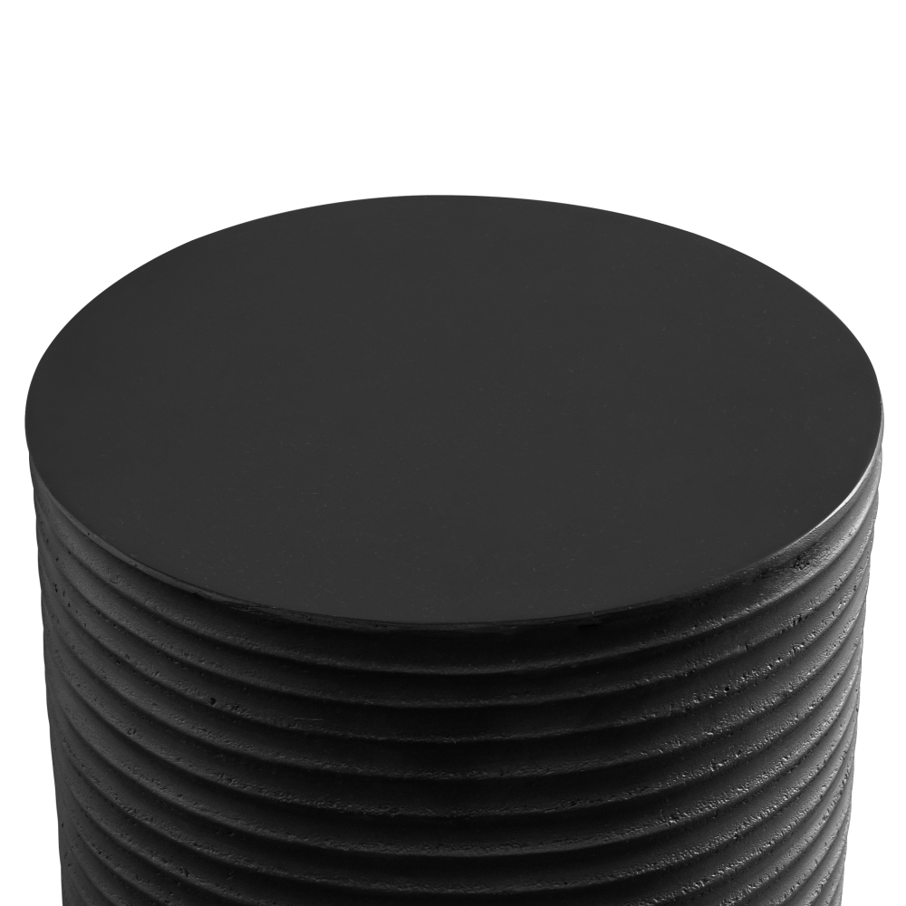 Modern Cylinder Side Table Minimalist Outdoor End Table, Cement Accent Table