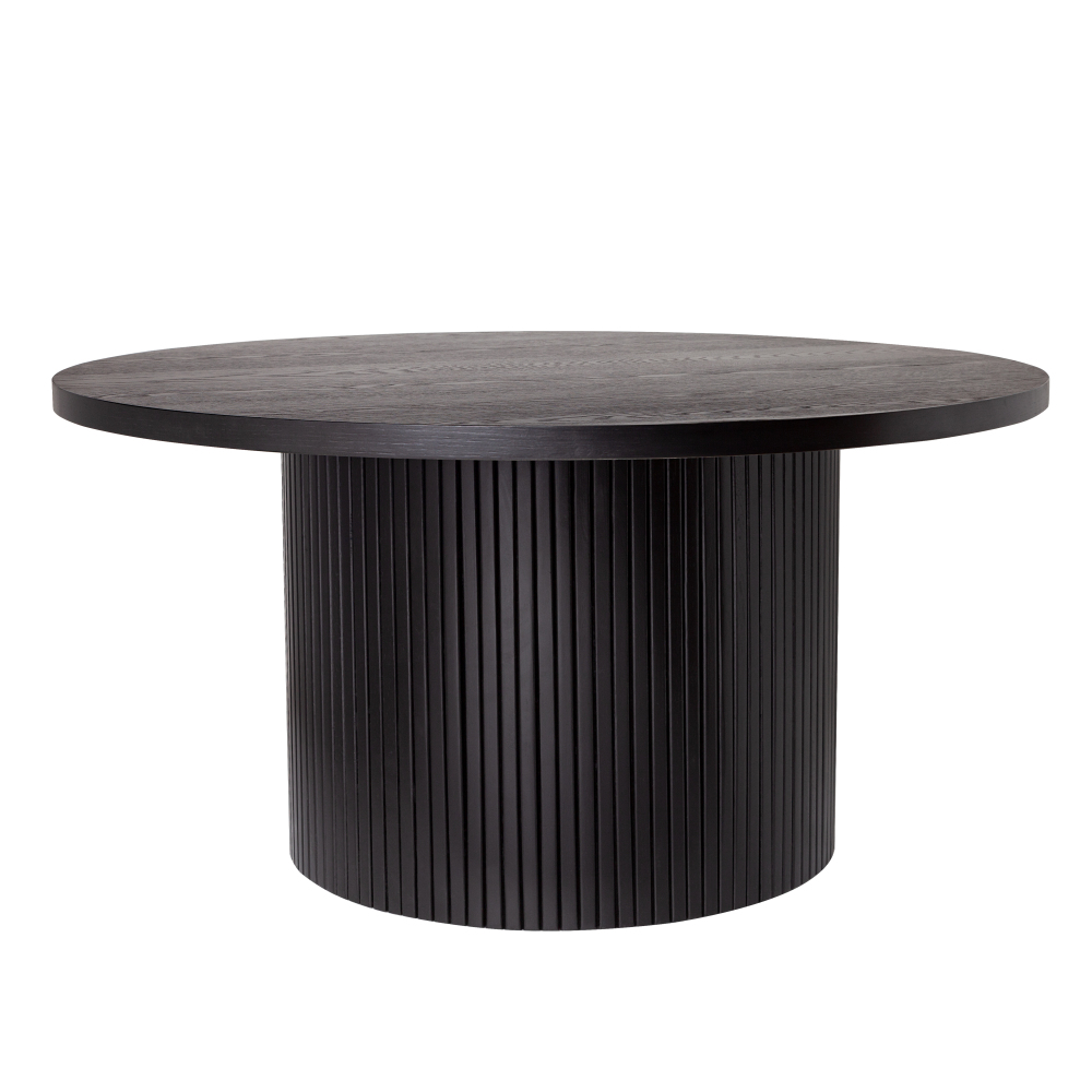 Round Coffee Table with Solid Wood Circle Pedestal Table - 35.5" x 17.7"