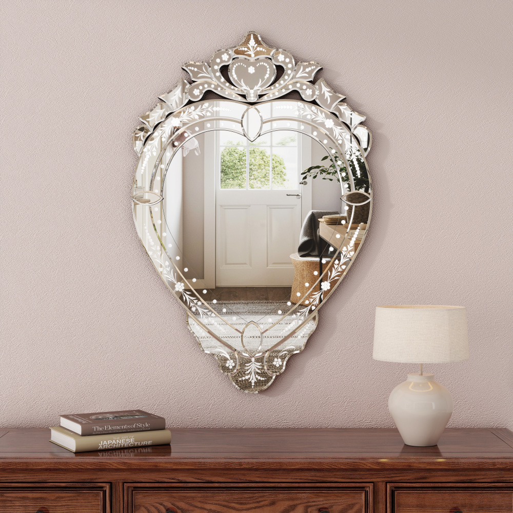 Modern Wall Mirror Irregular Design Decor - 35.4"×24.8"