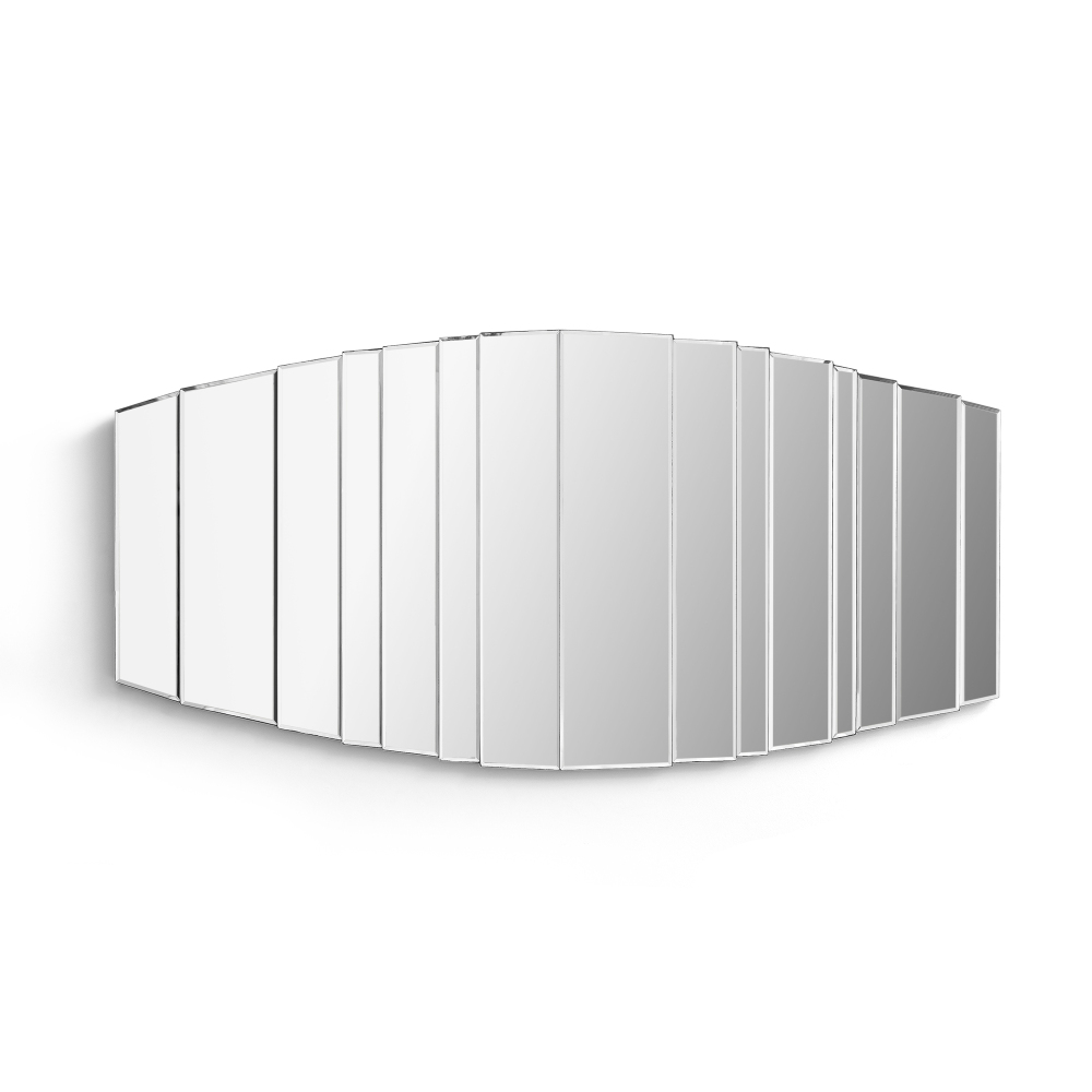 SHYFOY Modern Sunburst Framless Irregular Accent Wall Mirror - 43.3"×21.65"