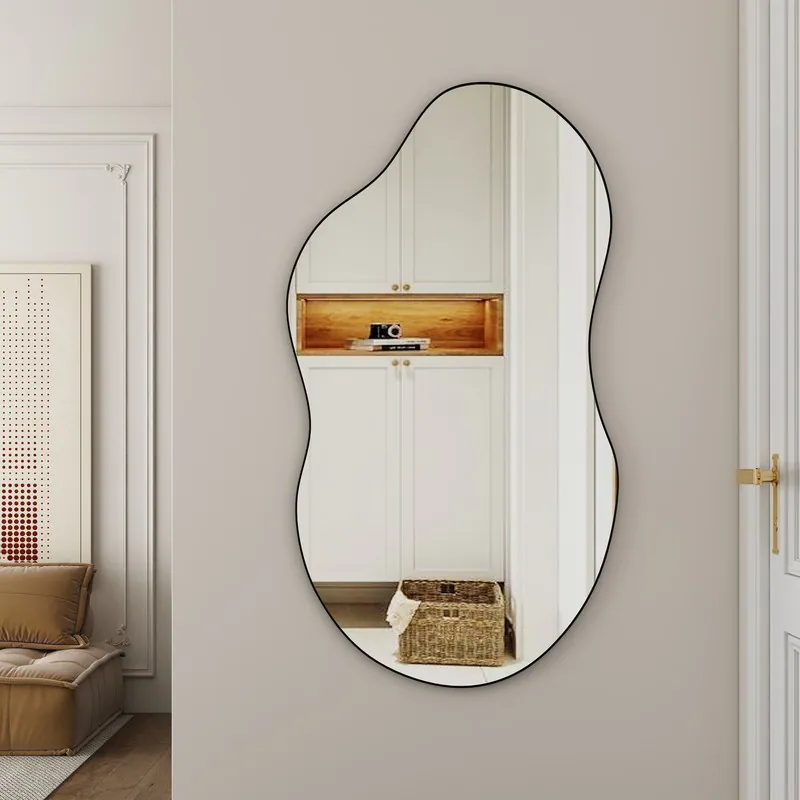 SHYFOY 35.8" Black Asymmetrical Cloud Shaped Wall Mirror / SF-WM129BK