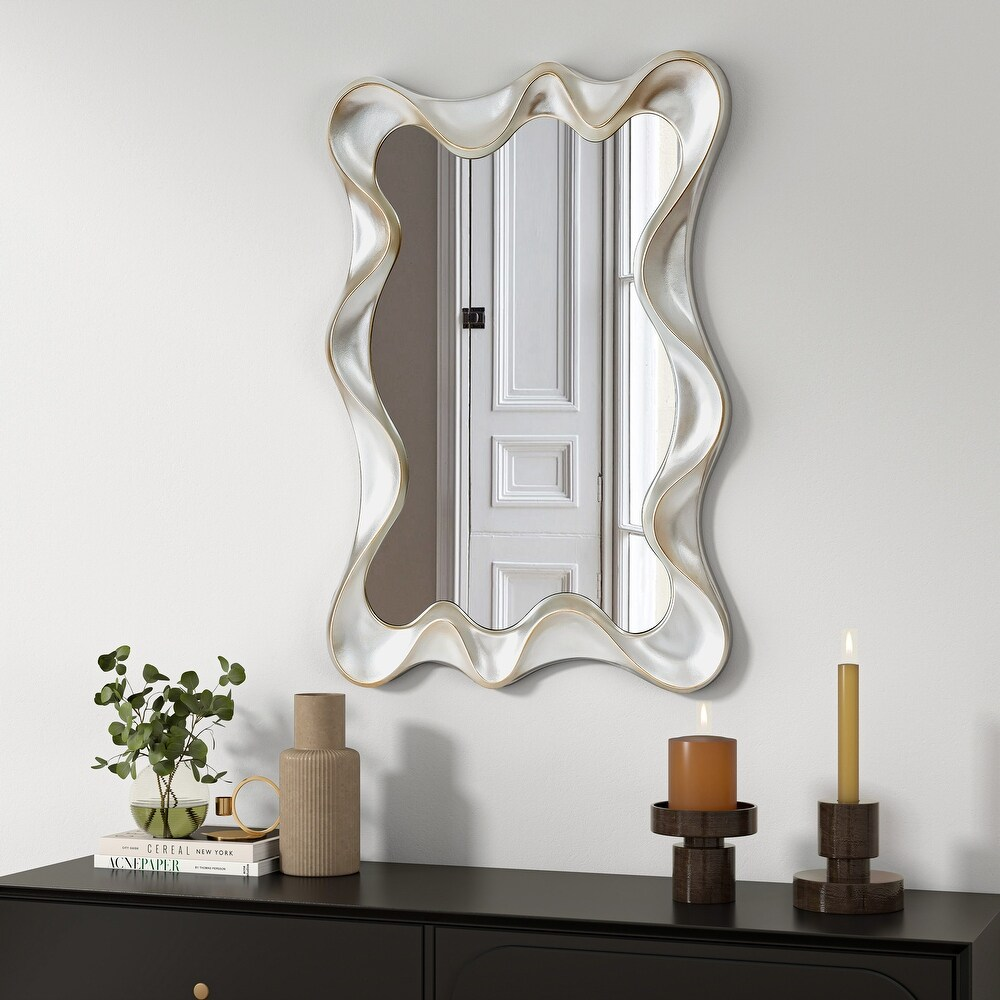 Decorative Mirror for Wall, 27.6x35.4 Wall Mounted Mirror Irregular Wall Mirror Vanity Mirrors