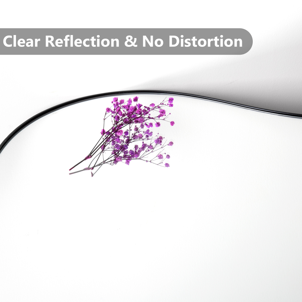 Black Asymmetrical Wall Mirror Cloud-Shaped Accent Mirror - 29.53"×32.5"