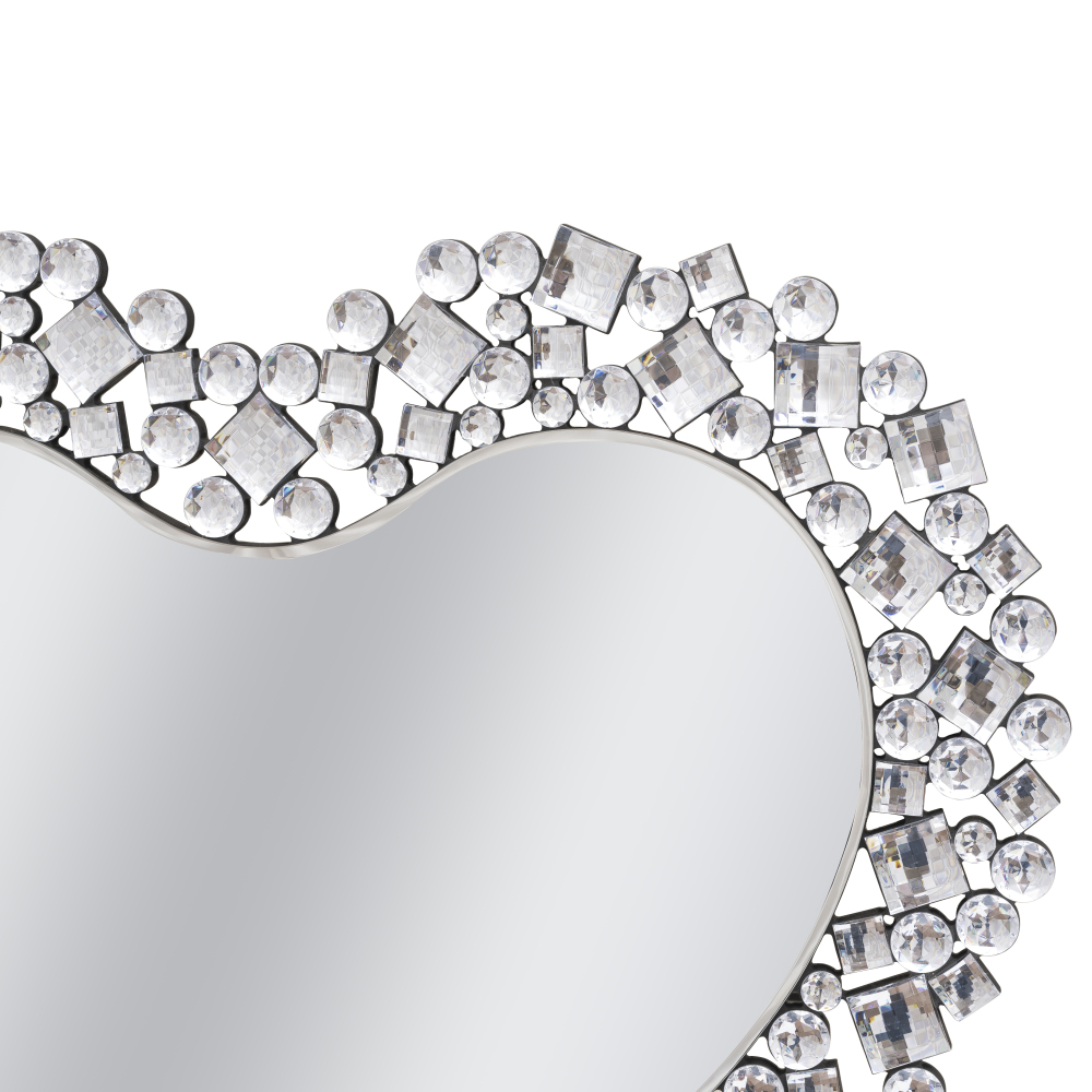 Crystal Accent Heart Wall Mirror 30.7 in. W X 0.67 in. D X 27.56 in. H