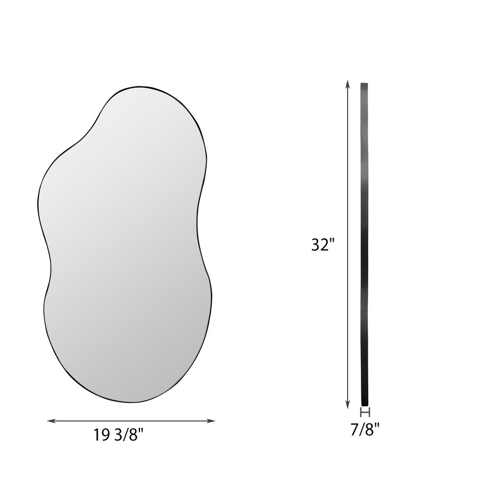 SHYFOY 35.8" Black Asymmetrical Cloud Shaped Wall Mirror / SF-WM129BK