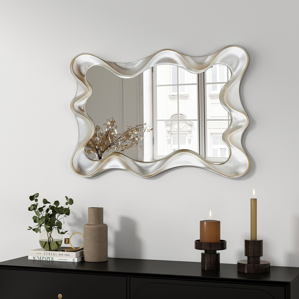 Decorative Mirror for Wall, 27.6x35.4 Wall Mounted Mirror Irregular Wall Mirror Vanity Mirrors