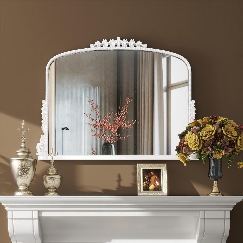 SHYFOY 36" X 23" Antique Mirrors for Wall Decor Baroque Scalloped Top, Vintage Wall Mirror Gold Decorative Mirrors for Living Room /SF-WM118