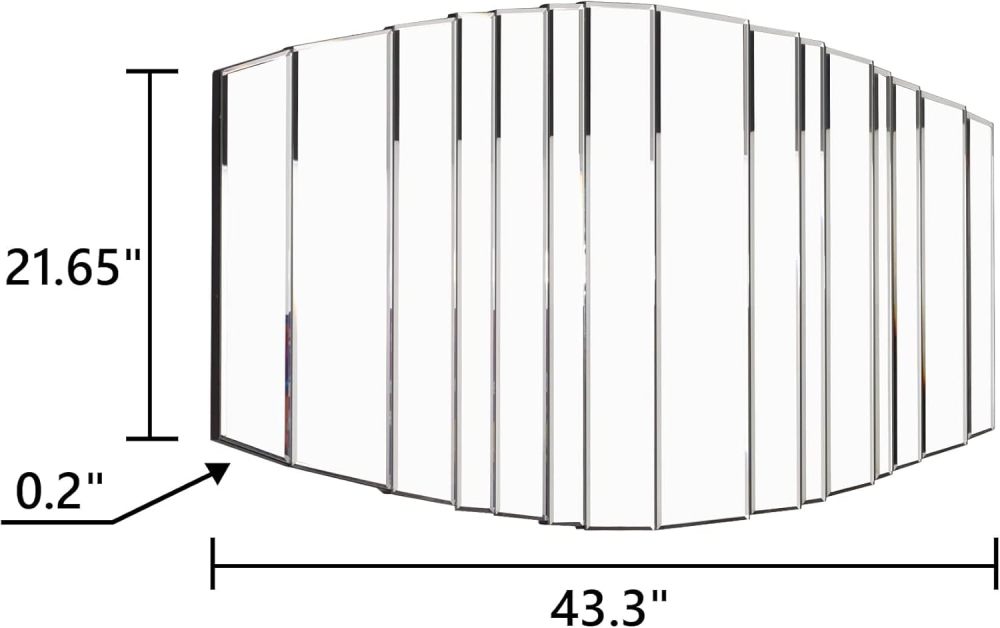 SHYFOY Modern Sunburst Framless Irregular Accent Wall Mirror - 43.3"×21.65"