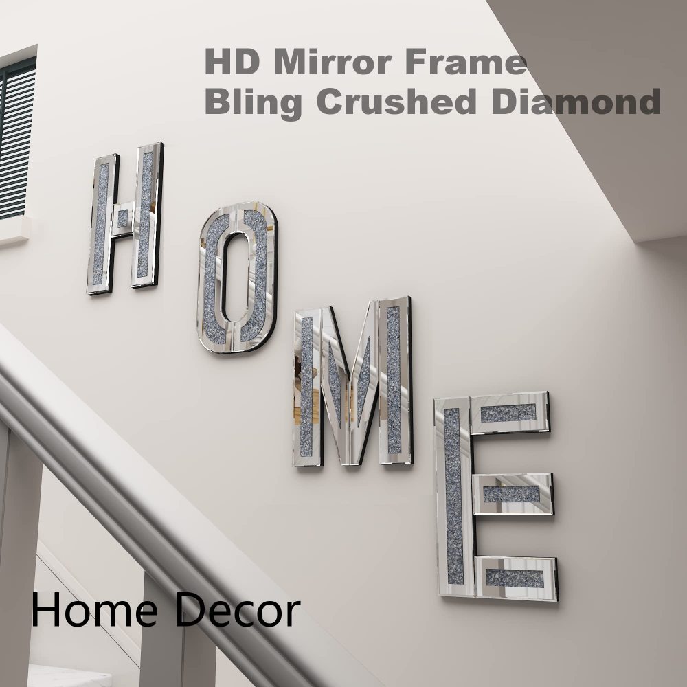 SHYFOY Mirrored Home Letter for Wall Decor Modern Mirror Decorative Wall Art for Home Living Room Bedroom, Wedding / SF-WM070