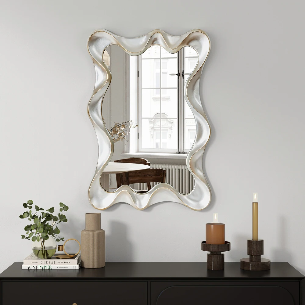 Decorative Mirror for Wall, 27.6x35.4 Wall Mounted Mirror Irregular Wall Mirror Vanity Mirrors