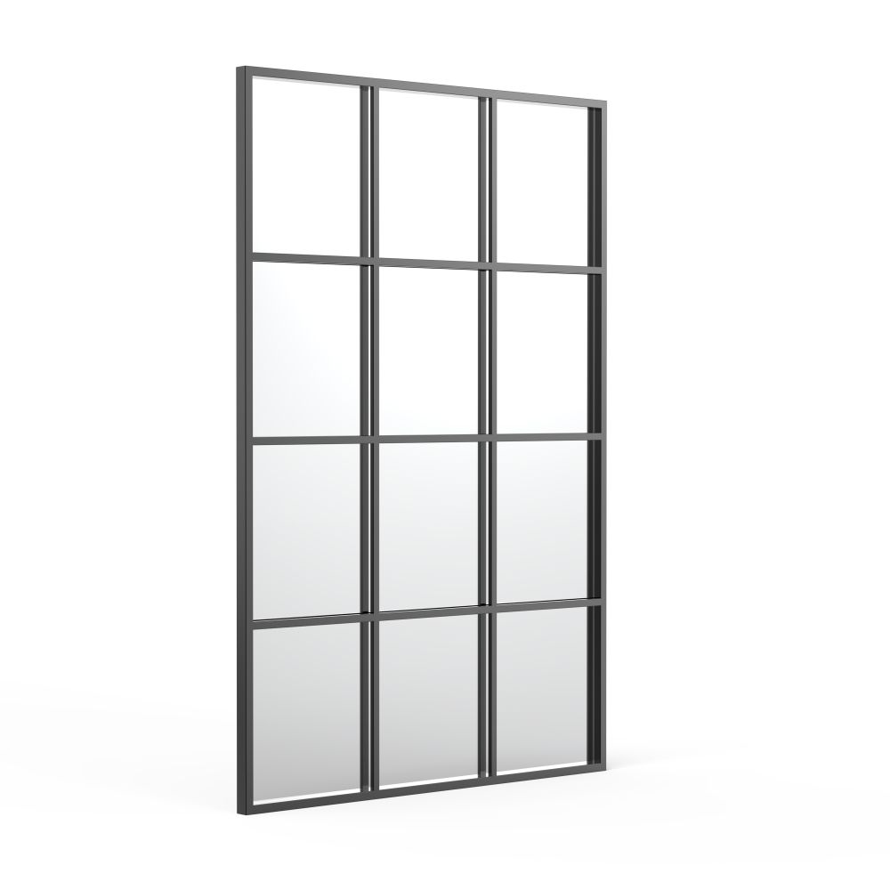 SHYFOY Antique Black Wall Mirror Metal Frame Accent Mirror - 35.44"×23.63"