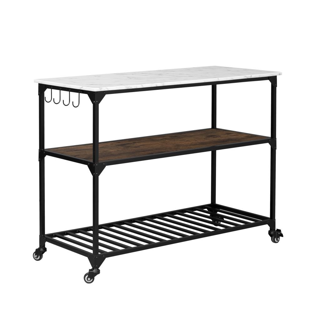 Shyfoy Contemporary Kitchen Island Bar Cart with Wheels