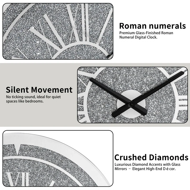 Diamond Crystal Wall Clock - Round