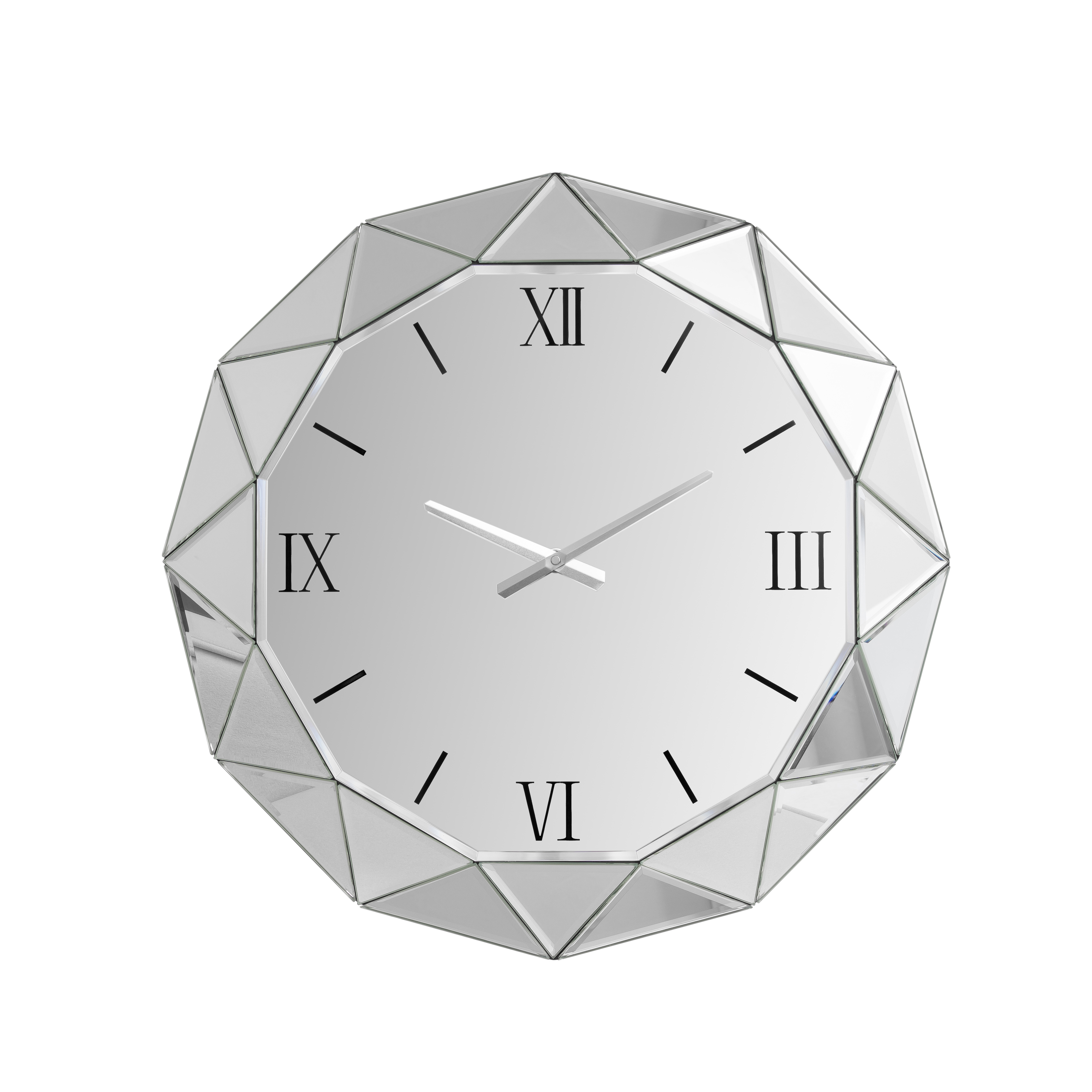 Decorative Wall Clock, 24 inch Mirrored Large Clock for Wall Decorative