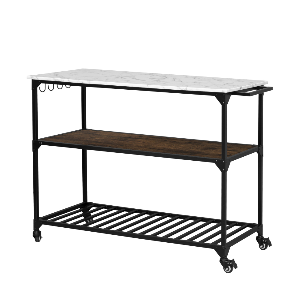 Shyfoy Contemporary Kitchen Island Bar Cart with Wheels