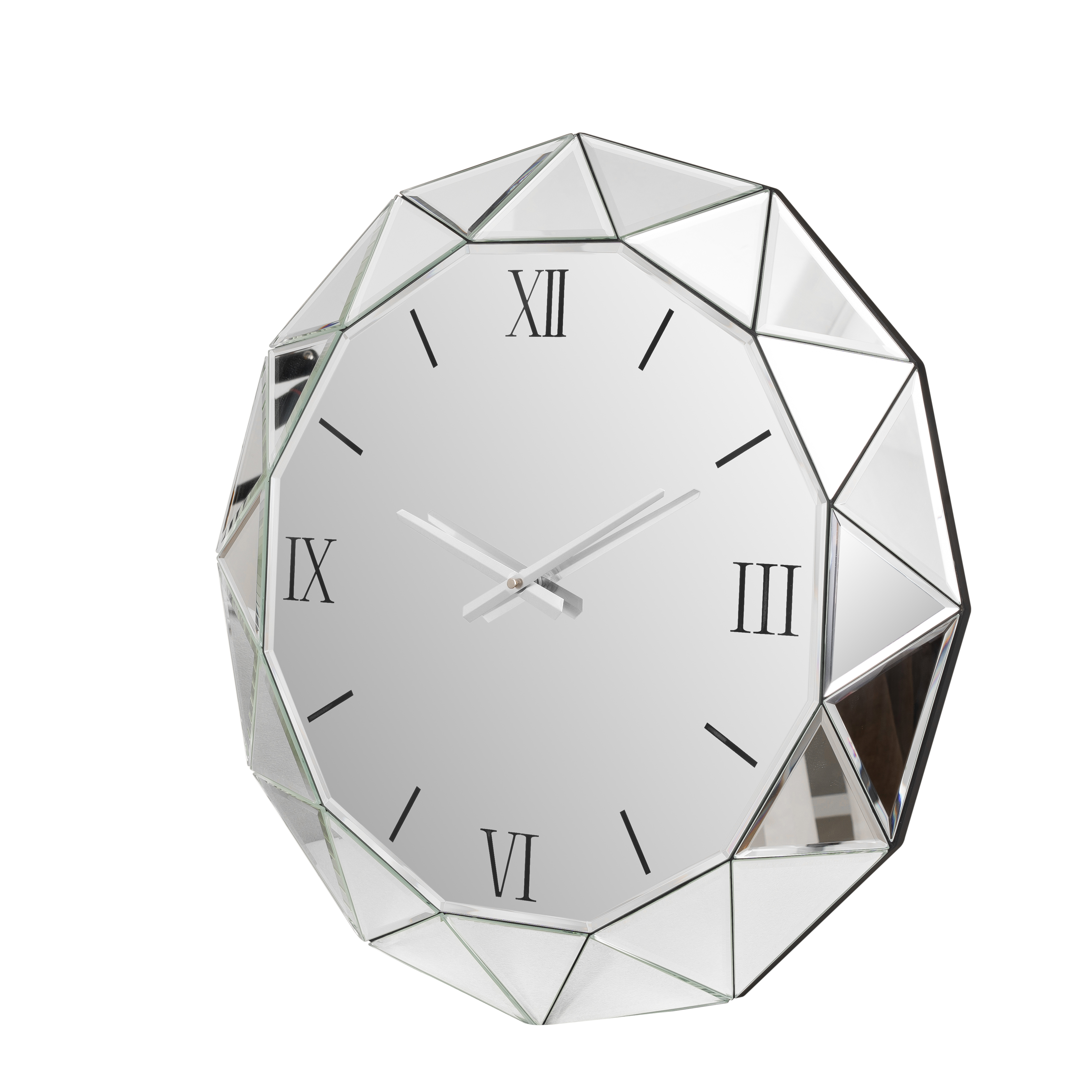 Decorative Wall Clock, 24 inch Mirrored Large Clock for Wall Decorative