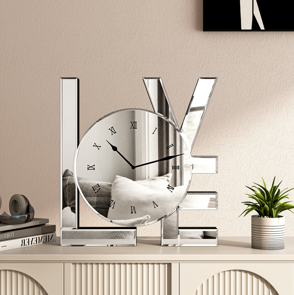 Decorative Wall Clock, Sliver Mirrored Wall Clock Modern Home Wall Decor Silent Clocks