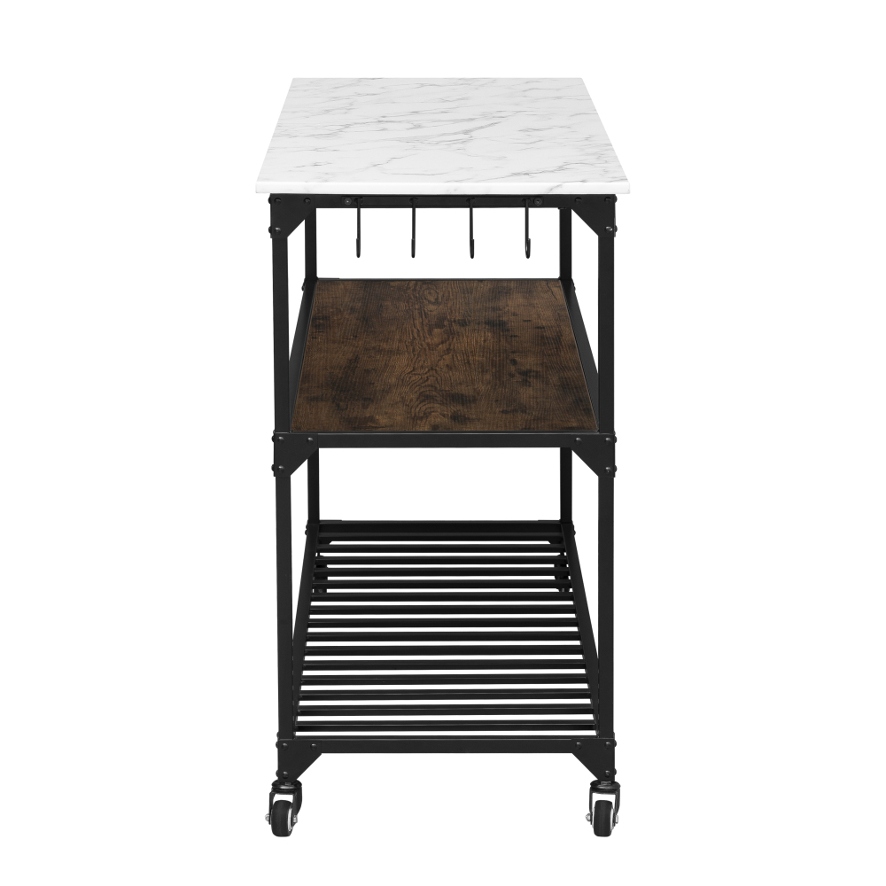 Shyfoy Contemporary Kitchen Island Bar Cart with Wheels