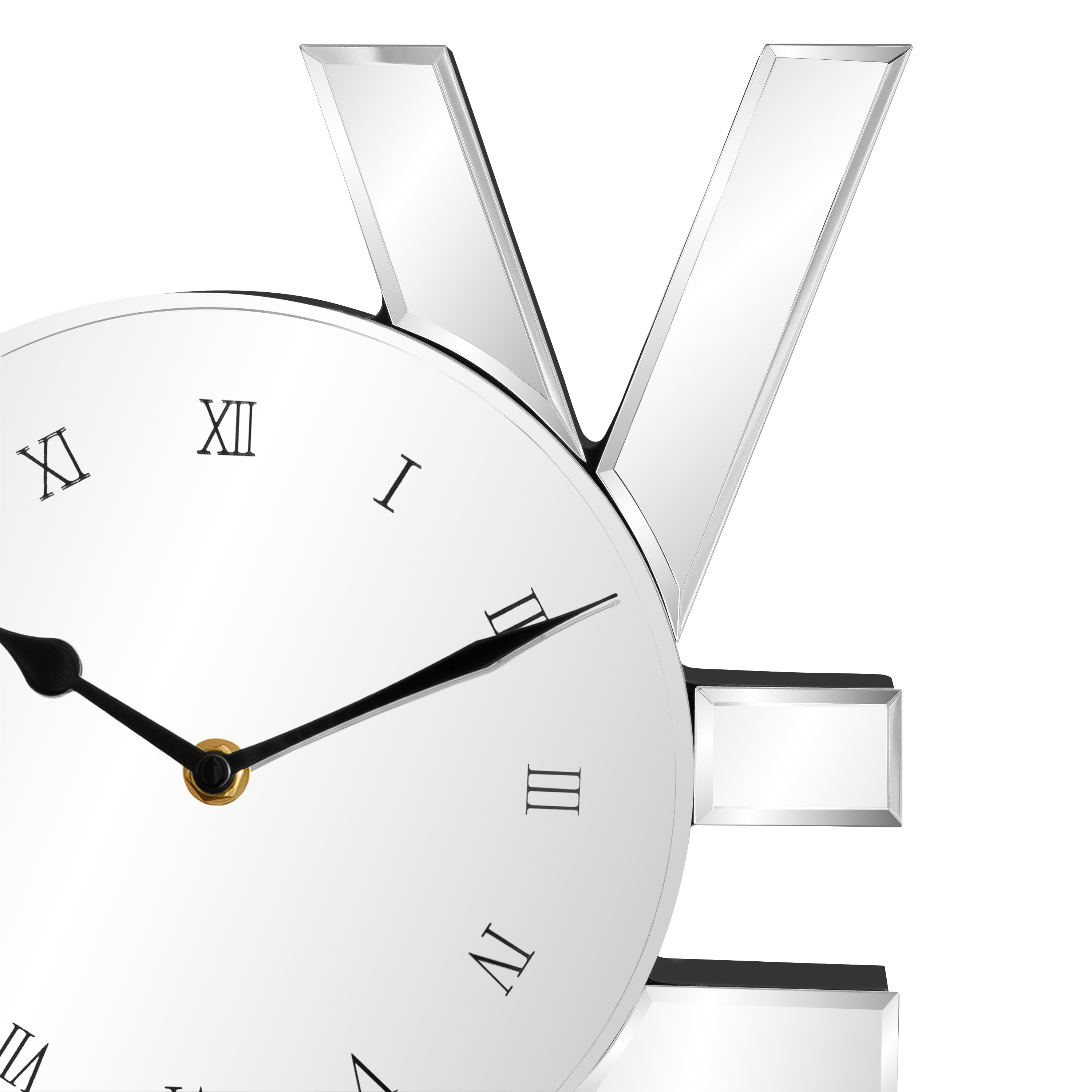 Decorative Wall Clock, Sliver Mirrored Wall Clock Modern Home Wall Decor Silent Clocks