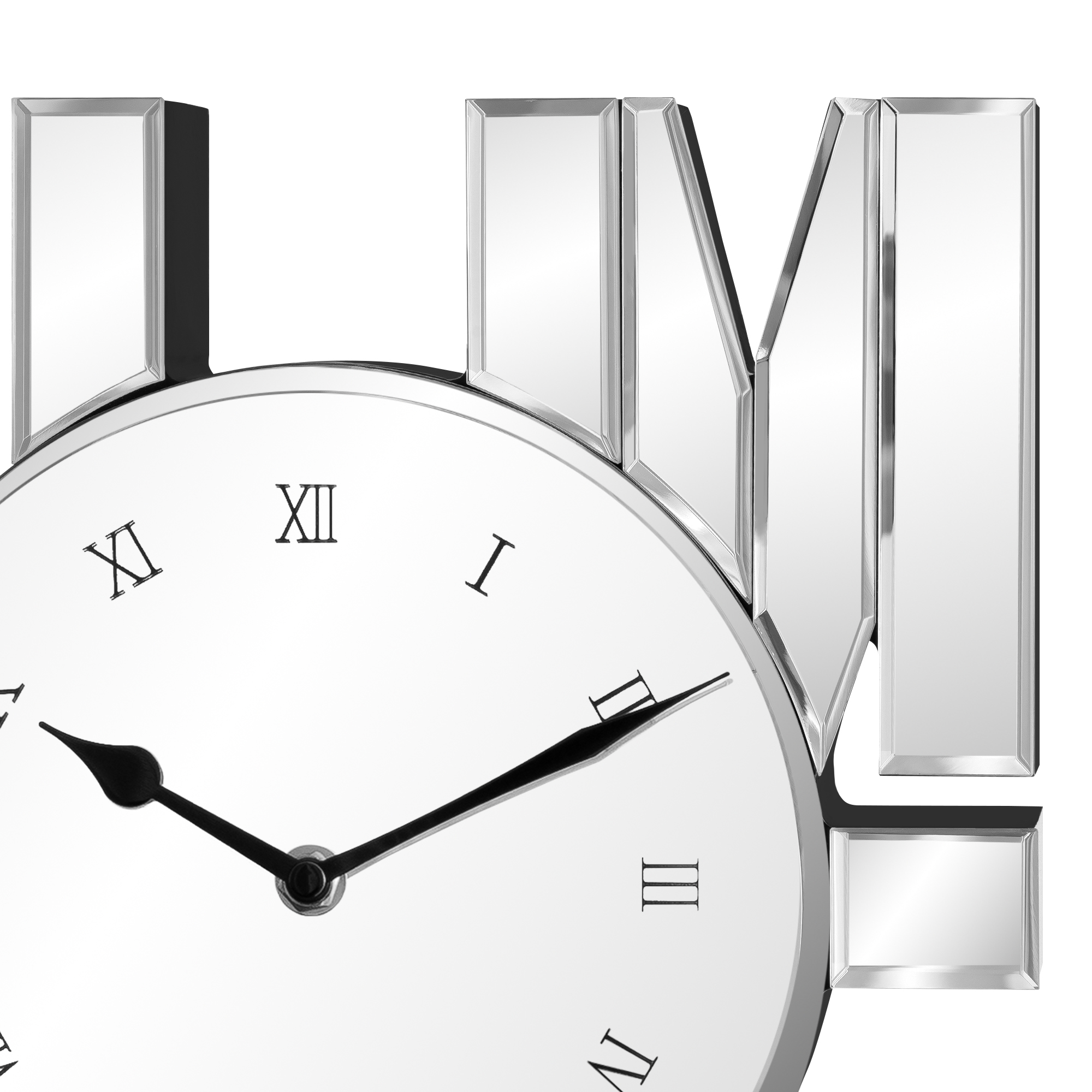 Decorative Wall Clock, Sliver Mirrored Wall Clock Modern Home Wall Decor Silent Clocks