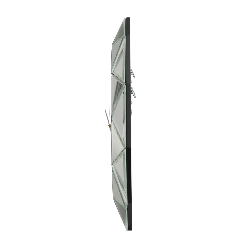 Decorative Wall Clock, 24 inch Mirrored Large Clock for Wall Decorative