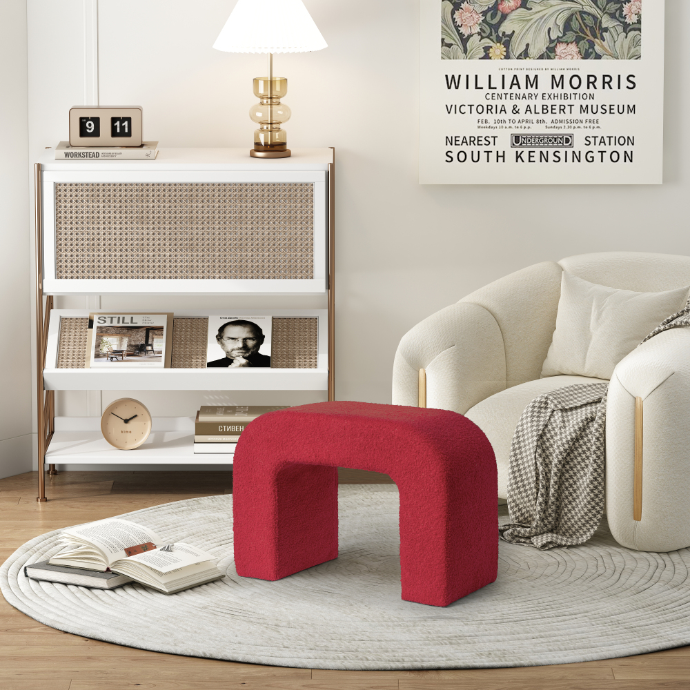 25.6'' Upholstered Foot Stool Modern Pouf Ottoman