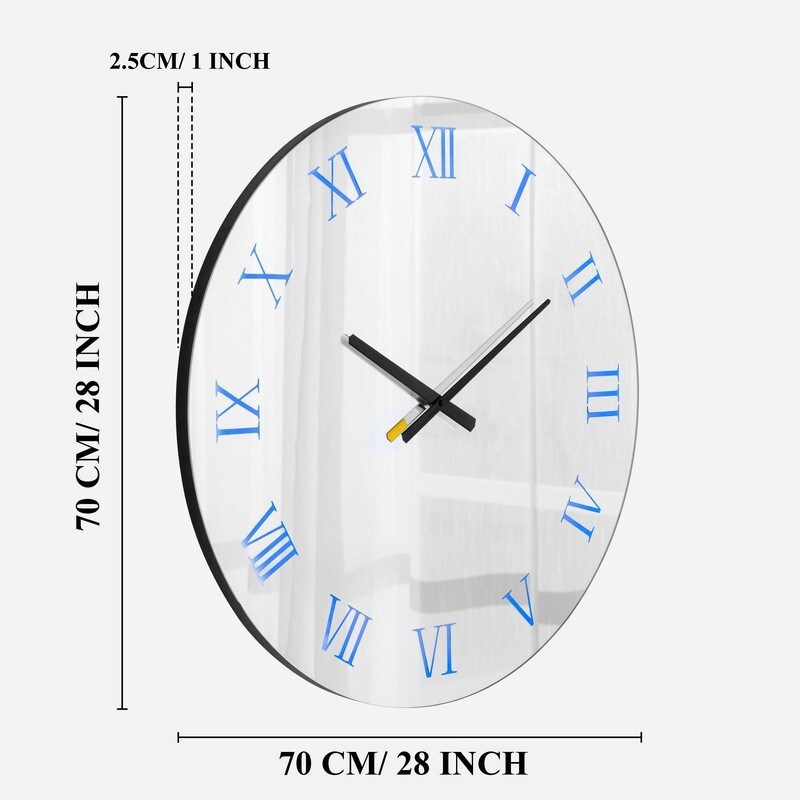 Round Mirrored Wall Clock With RGB Backlight