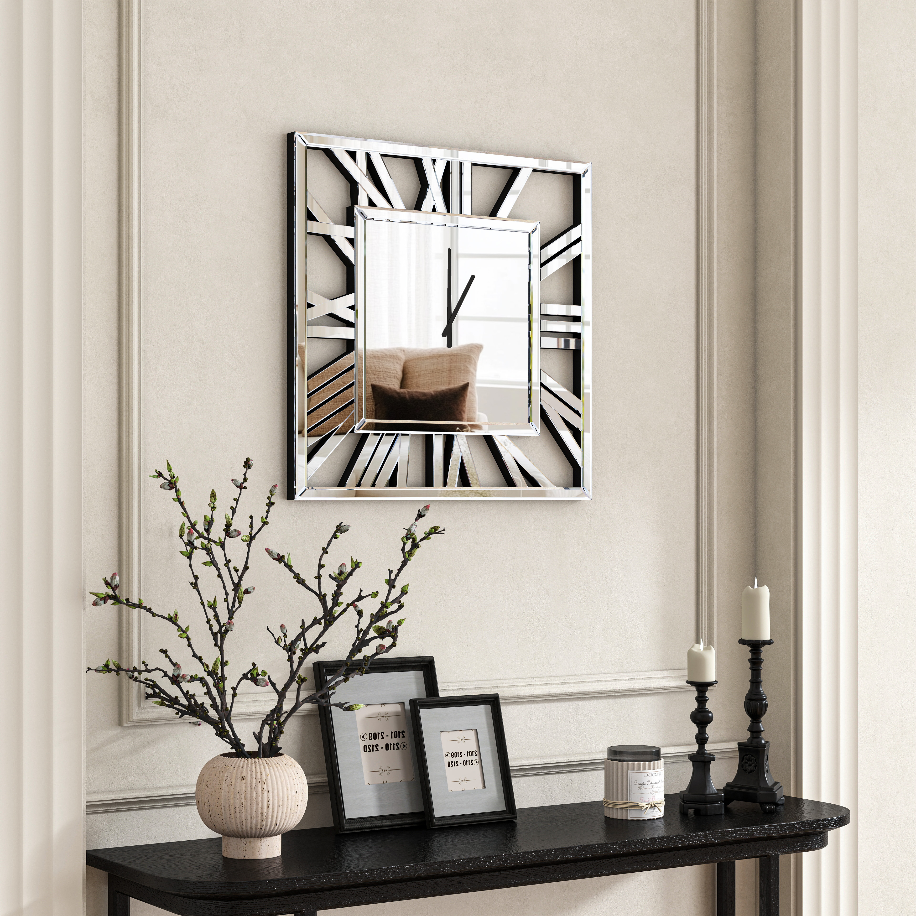 Large Wall Clocks Modern Mirrored Clock