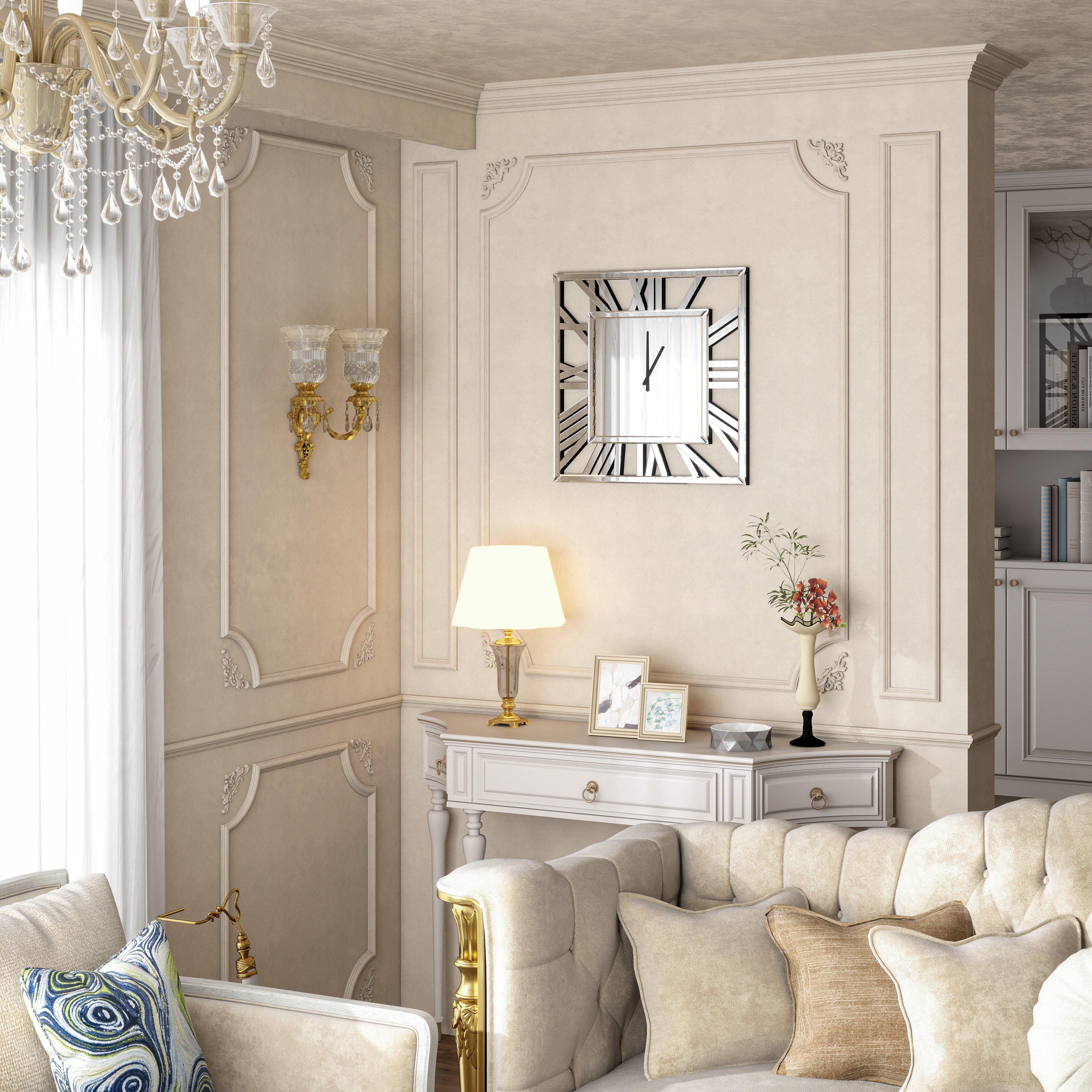 Large Wall Clocks Modern Mirrored Clock