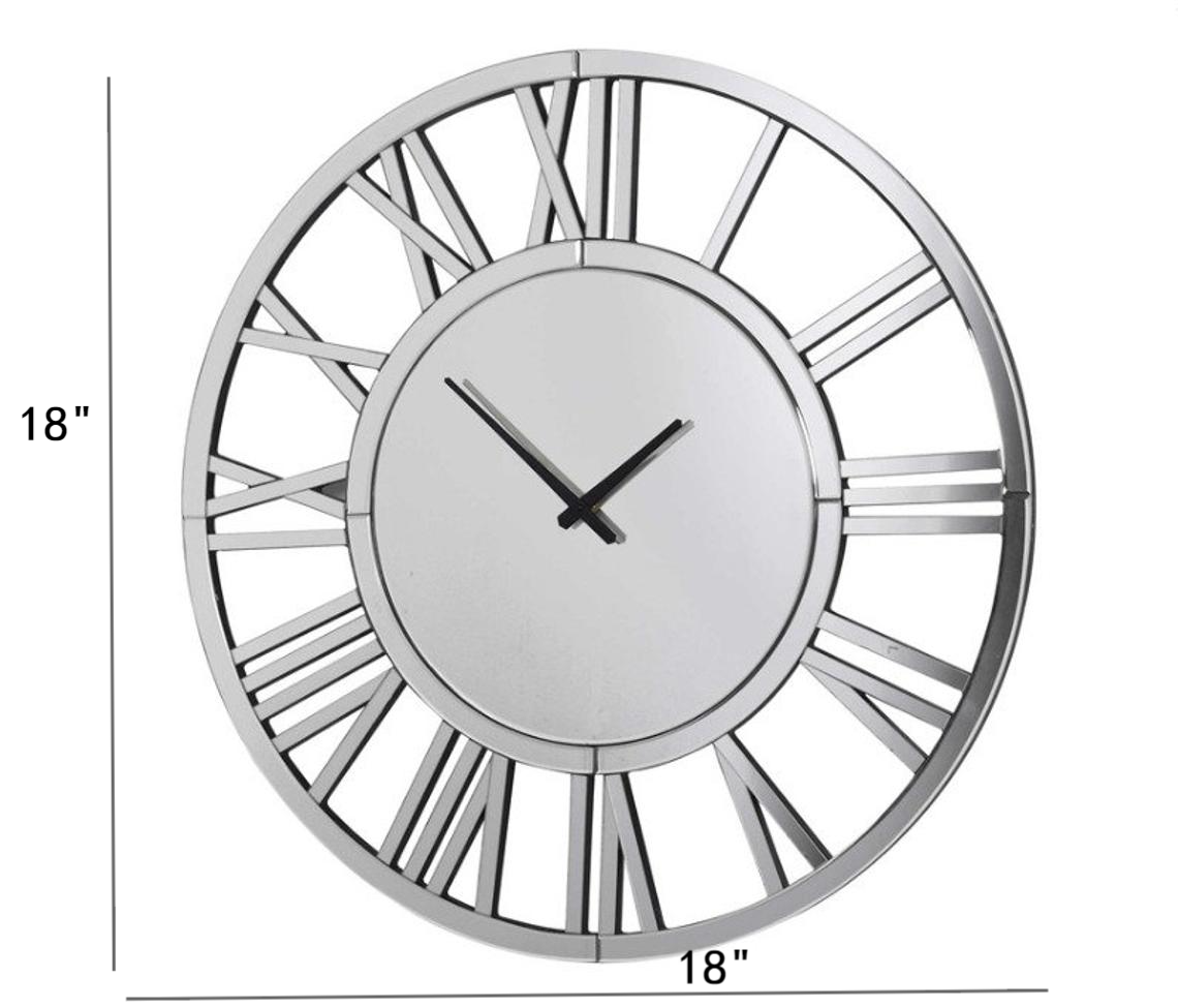 18 inches Acrylic Mirrored Wall Clock Decorative, Real Moving Gear Big Time Clock