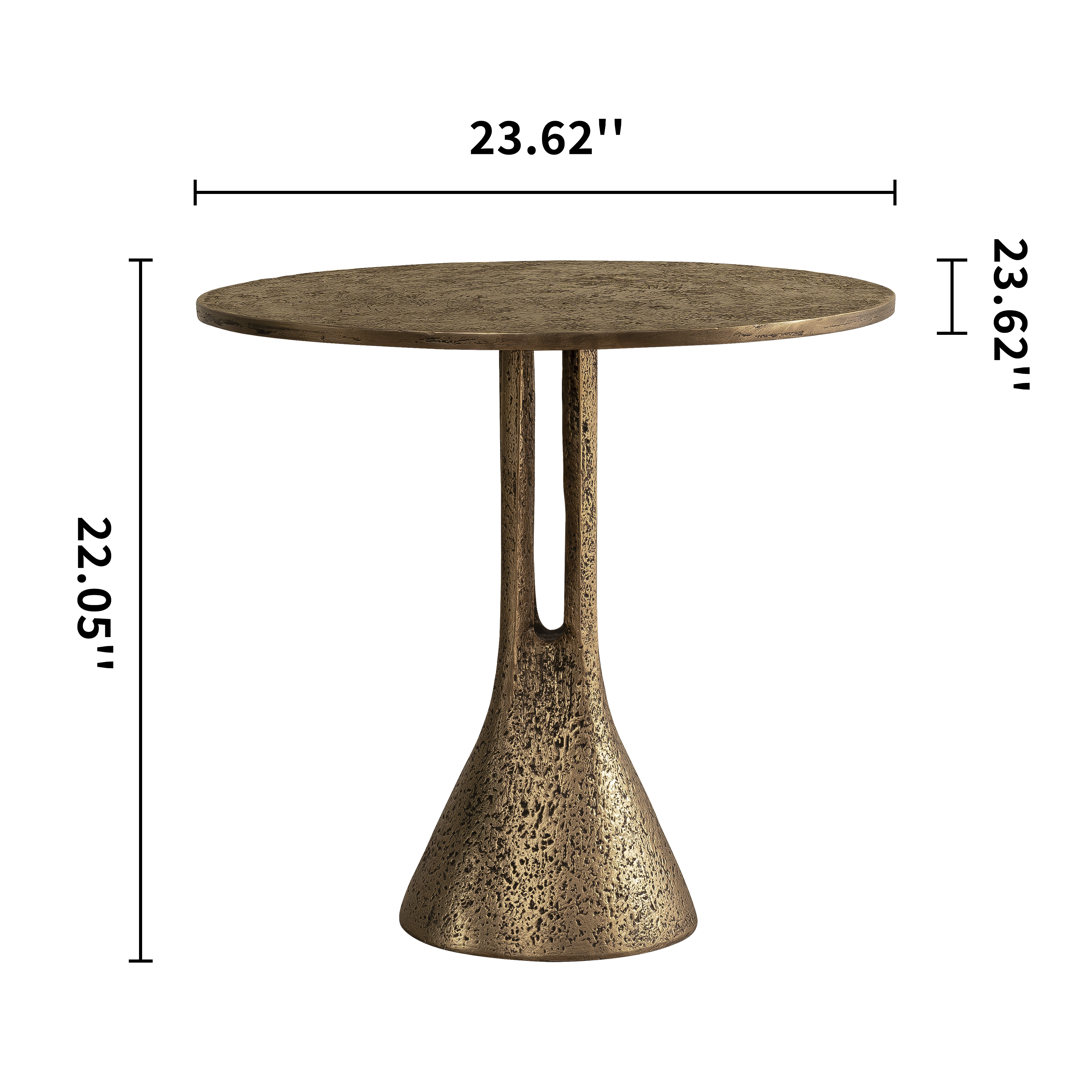 Antique Brass Round End Table - Antique Brass