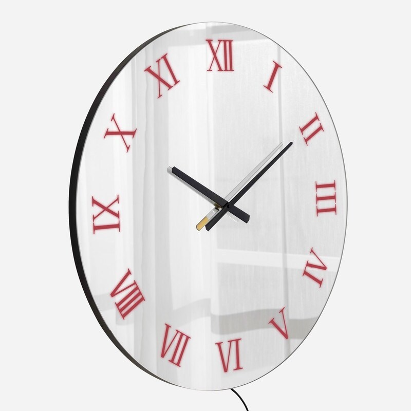 Round Mirrored Wall Clock With RGB Backlight