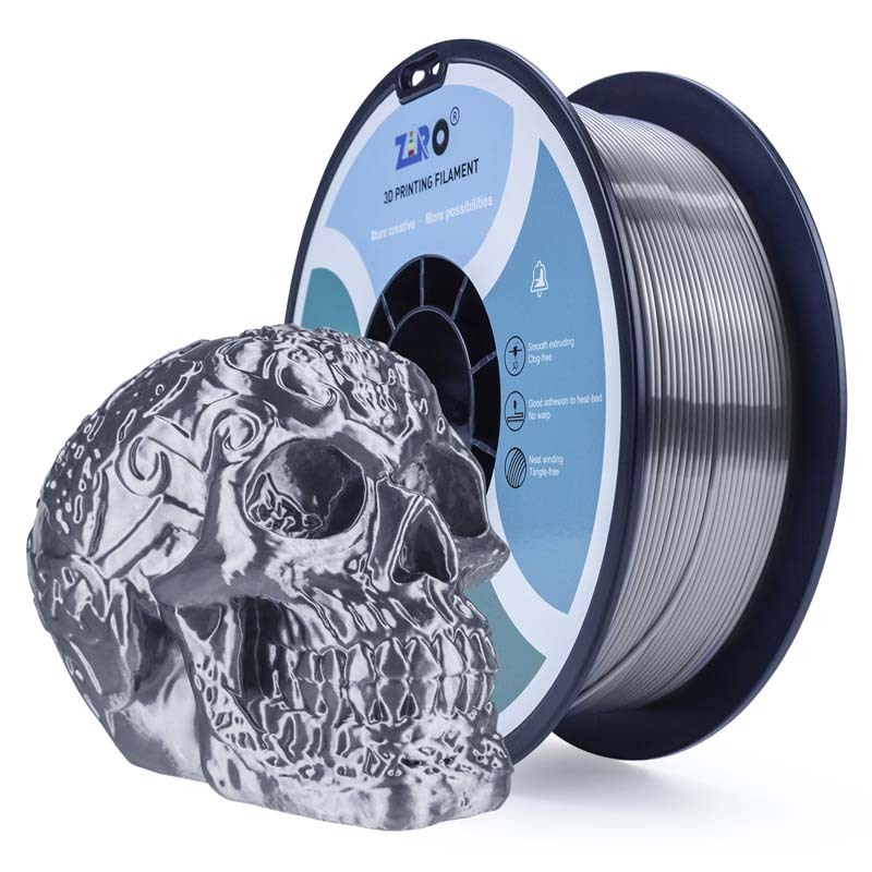 Silky PLA Filament - Silver, 1kg, 1.75mm