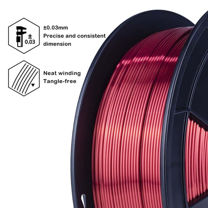 Silky PLA Filament - Silver, 1kg, 1.75mm