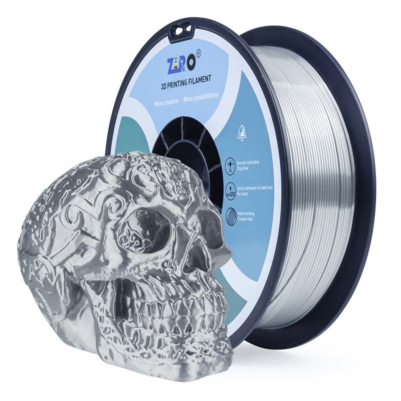 Silky PLA Filament - Silver, 1kg, 1.75mm