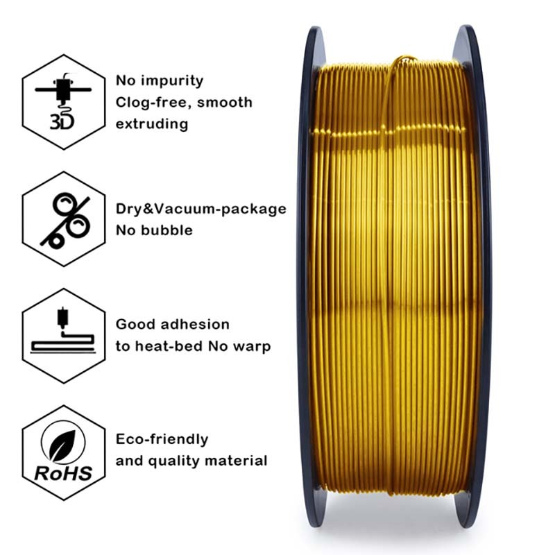 Silky PLA Filament - Gold, 1kg, 1.75mm