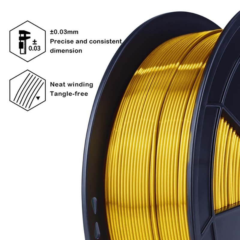 Silky PLA Filament - Gold, 1kg, 1.75mm