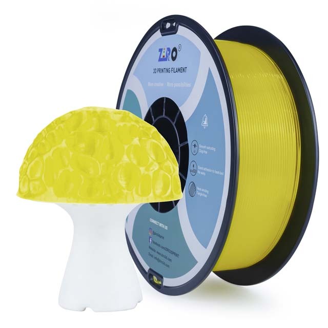 ZIRO PLA PRO Filament - Translucent colors, Translucent yellow, 1kg, 1.75mm