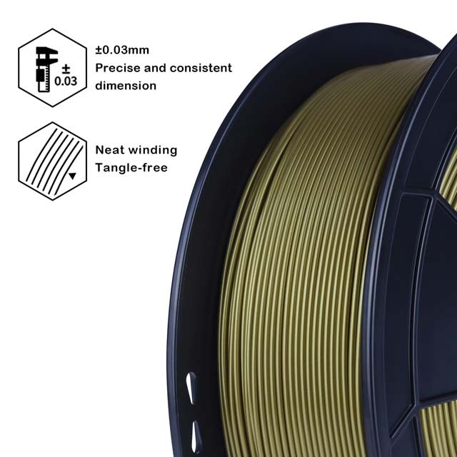 ZIRO PLA PRO Filament - Metal color, Gold, 1kg, 1.75mm