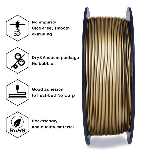 ZIRO PLA PRO Filament - Metal color, Silver, 1kg, 1.75mm