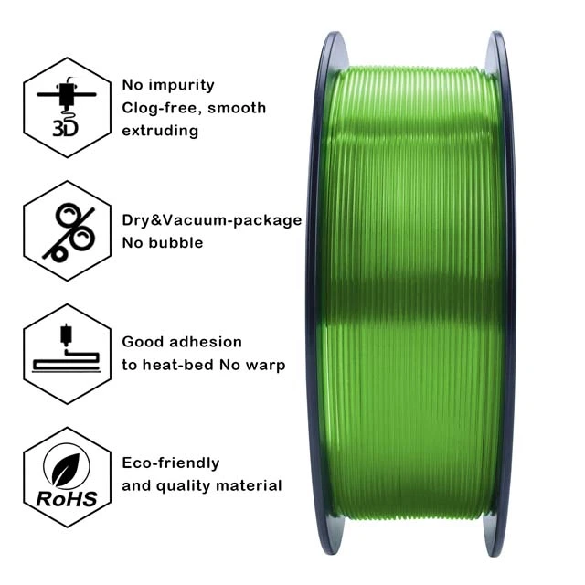 ZIRO PLA PRO Filament - Translucent colors, Translucent green, 1kg, 1.75mm