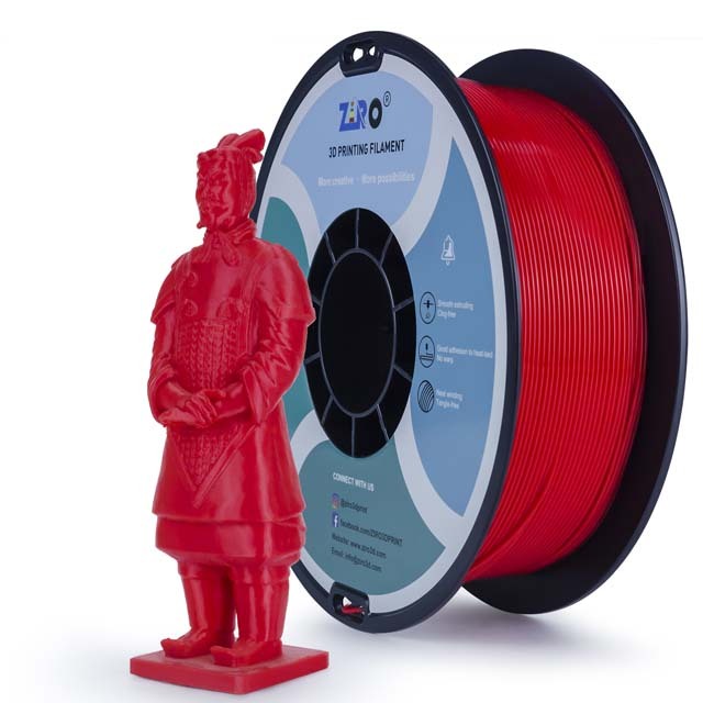 ZIRO PLA PRO Filament - Basic color, Red, 1kg, 1.75mm