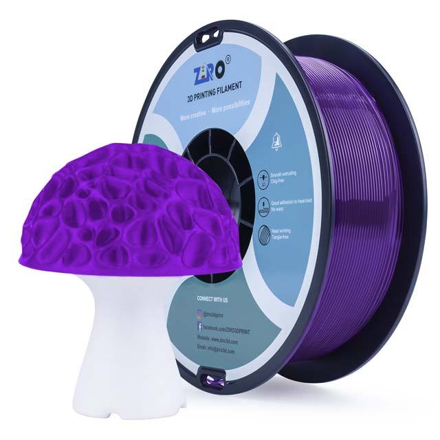 ZIRO PLA PRO Filament - Translucent colors, Translucent purple, 1kg, 1.75mm