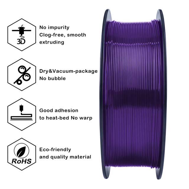 ZIRO PLA PRO Filament - Translucent colors, Translucent orange, 1kg, 1.75mm