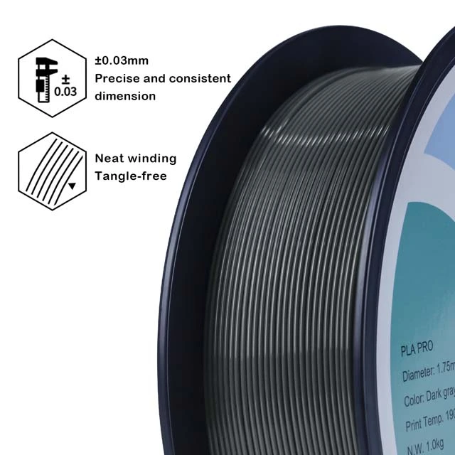 ZIRO PLA PRO Filament - Basic color, Gray, 1kg, 1.75mm