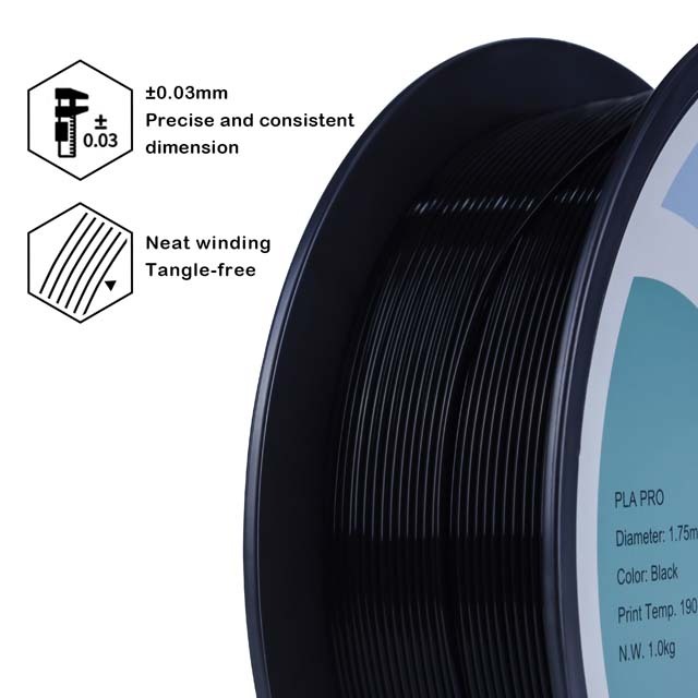 ZIRO PLA PRO Filament - Basic color, Dark gray, 1kg, 1.75mm