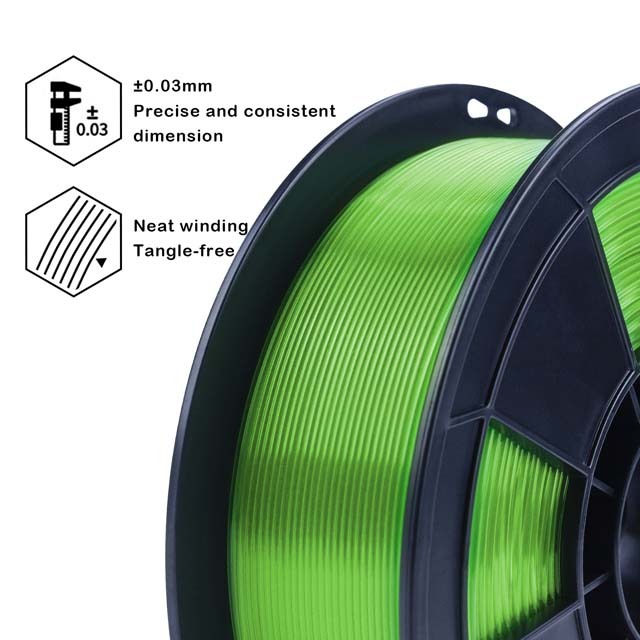 ZIRO PLA PRO Filament - Translucent colors, Translucent green, 1kg, 1.75mm