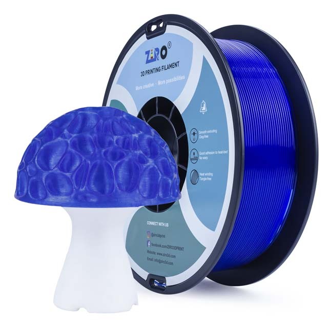 ZIRO PLA PRO Filament - Translucent colors, Translucent blue, 1kg, 1.75mm