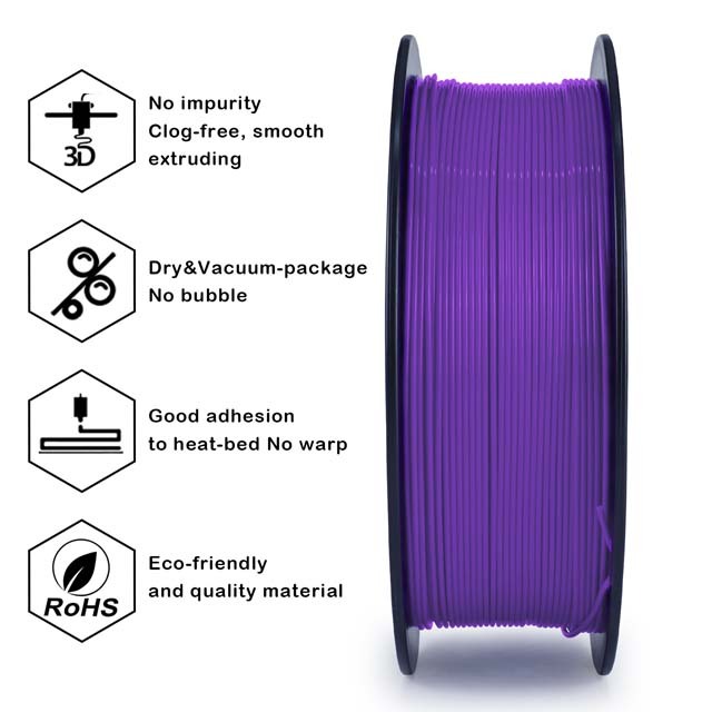 ZIRO PLA PRO Filament - Basic color, Purple, 1kg, 1.75mm