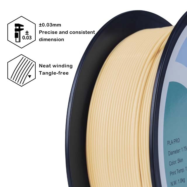 ZIRO PLA PRO Filament - Basic color, Skin, 1kg, 1.75mm